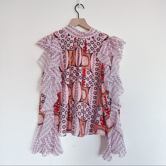 Temperley London 100% silk Etoile Printed Blouse size US6(UK10) - Picture 10 of 12